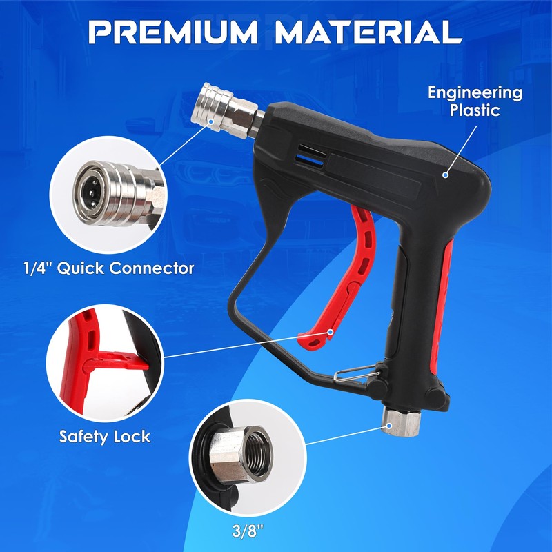 Javneo Short Pressure Washer Gun with Foam Cannon, Power Washer