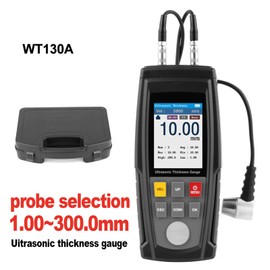 BuyWeek Ultrasonic Thickness Gauge, WT130A Digital Ultrasonic Thickness Gauge Handheld Ultrasonic Thickness Gauge 1.00-300.0mm Measuring Range
