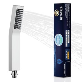 STARBATH Moderne Handbrause Wasserfall Hochdruck Badezimmer Duschkopf wassersparend Anti-Kalk-Düsen,rechteckig,Duschbrause Messing,Verchromt