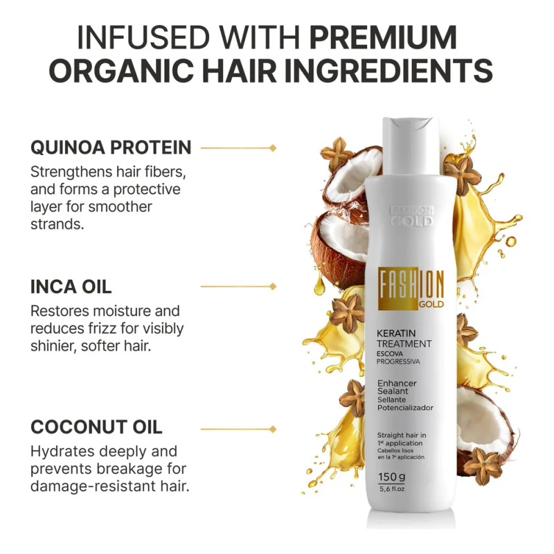 Tratamiento Capilar Con Queratina Fashion Gold, 150 G, Hasta