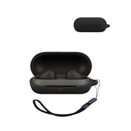 Compatible with Sony WF-C700N True Wireless Noise Cancelling Earphones,Premium Silicone Shockproof Protection Skin Touch Charging Port Accessible, Front LED Visible with Lanyard,Black.
