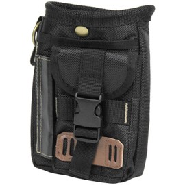 SK11 SWT017-2 Tool Pouch w/ Carabiner, Black, 5.9 x 7.9 x 2.0 inches (150 x 200 x 50 mm)