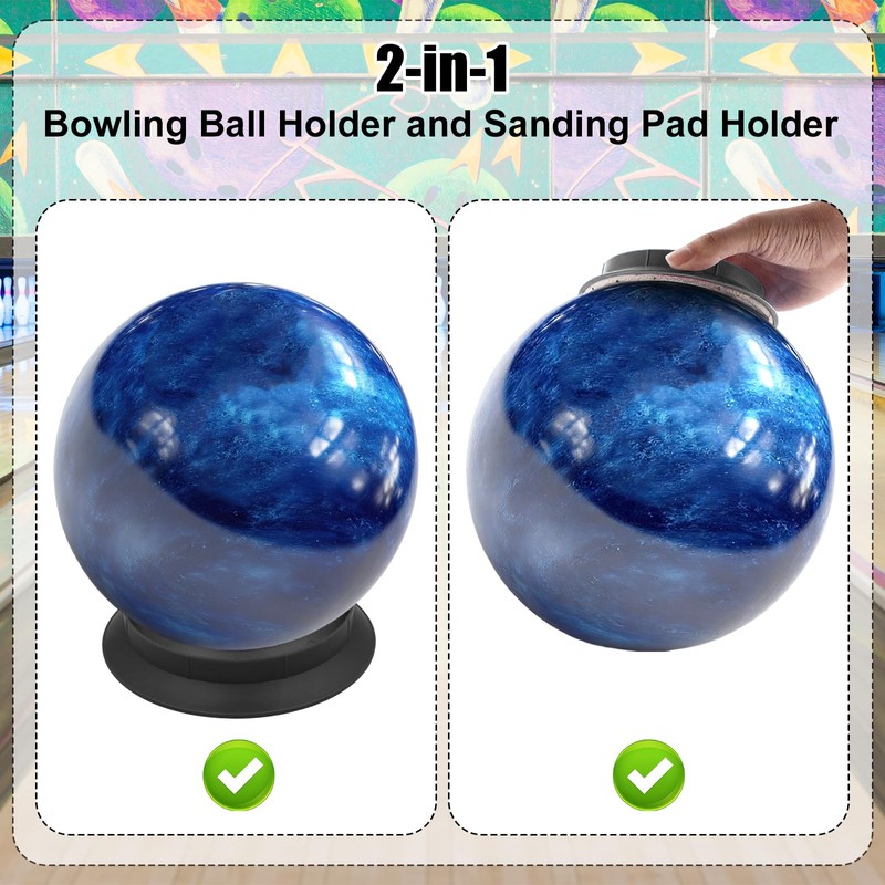 Universal Sanding Pad Holder for Bowling Balls (Black)