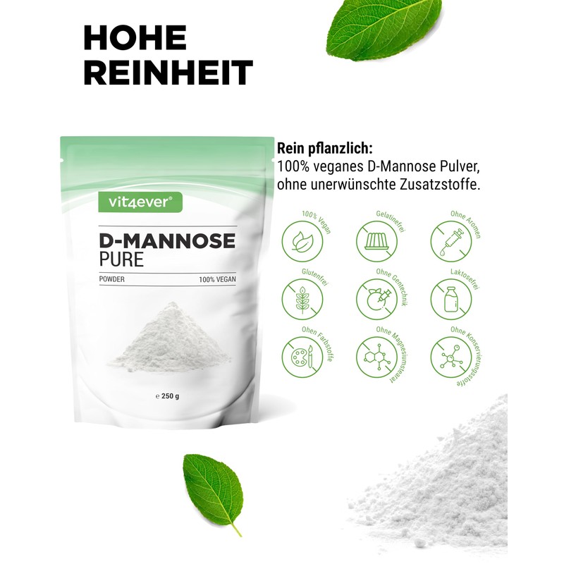 Vit4ever® D-Mannose Powder 200 g 100 Daily Servings with 2