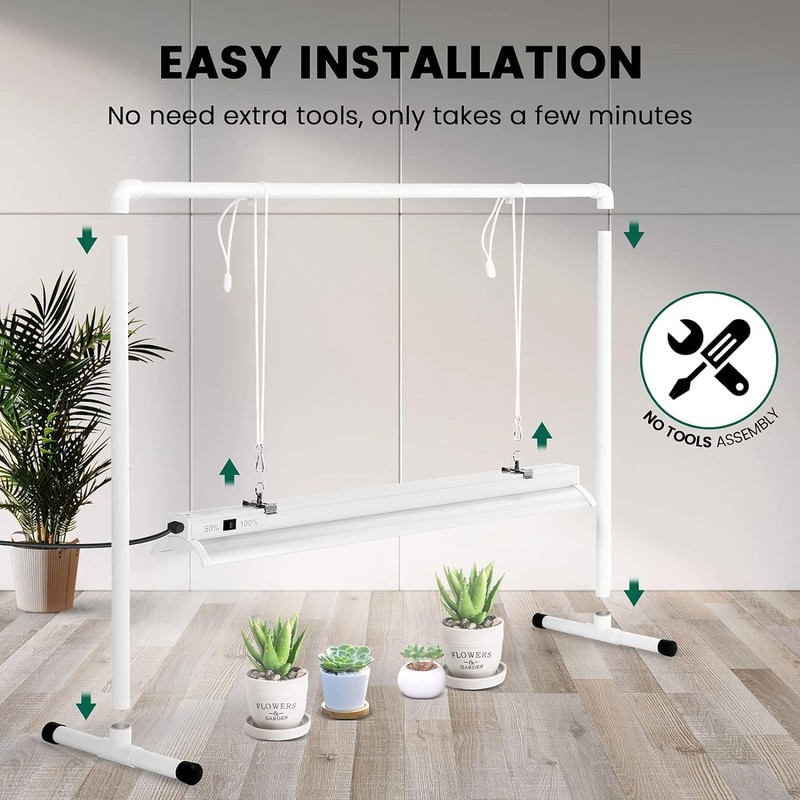 iPower LED Grow Light Stand Natural White Full Spectrum for