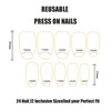 Silver Nails Press ons Short Almond Fake Nails Glossy Nude