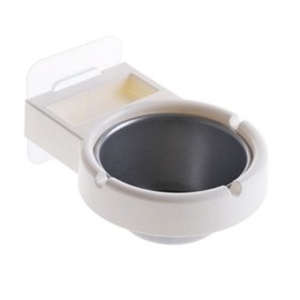 No-Drill Stainless Steel Smoking Tray Ashtray White 3ea
