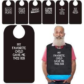 Wentur Adult Bibs for Men Washable - Funny Adult Bibs for Eating with Crumb Catcher - Adjustable Dining Clothing Protectors for Elderly Adults - Birthday Gag Gifts for Elderly Men Women (1 Pack)