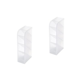 TEHAUX 2pcs Multifunctional Desktop Organizer for Cosmetics and Stationery Transparent Four Storage Box for Makeup and Socks Space-saving Design for Use