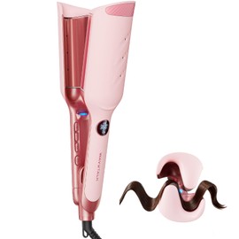 Wavytalk Power Wave Welleneisen Für Haare, Kreppeisen Für Große Wellen, Mit Ionenschutz & Belüftung Für Weniger Hitzeschäden, Müheloser Lockenstab, Dual-Voltage, Rose