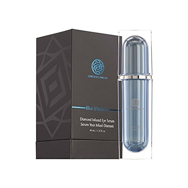 Forever Flawless Diamond Infused Eye Serum. Blue Diamond Eye Serum Formulated to Diminish Puffiness, Bags, Dark Circles, Wrinkles, and Fine-Lines around the Eyes.
