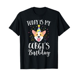 Today Is My Corgi's Birthday Dog Pet Puppy Party Kids Girls T-Shirt