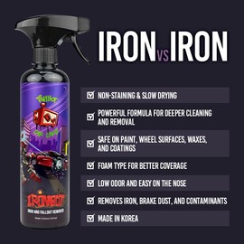 Tinybot Ironbot - Iron & Fallout Remover Spray - for Cars - Removes Iron, Brake Dust & Contaminants- Safe on Wheels, Paint, Brakes, Tires, Rims, Etc. - Quick Sustain Technology - pH Neutral - 16.9 oz