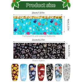 40pcs Nail Art Stickers, EBANKU Christmas Nail Art Transfer Foil Nail Stickers Nail Foil Transfer Sticker Nail Wraps Nail Decals Nail Decoration Nail Art