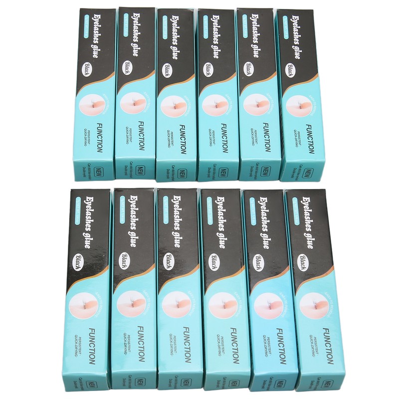 12Pcs False Eyelash Glue Quick Drying Super Strong Waterproof Long