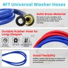 2 PACK Rubber 6FT Washing Machine Hoses Burst Proof Red
