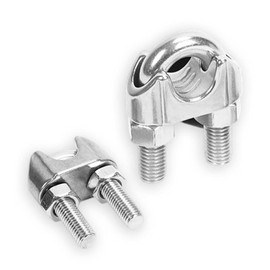 Wire Rope Clamp Pack of 10 2 mm Bow Clamps Galvanised Steel Rope Clamp Bow Shape for Steel Cable, Rope, Wire, Bow Rope Clamp, Bow Shape Clamp, Wire Rope Clips