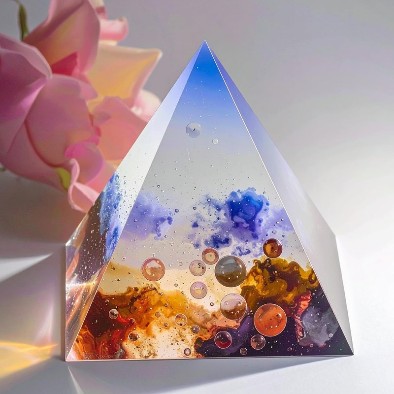 Prasacco 3 Pcs Super Large Clear Silicone Pyramid Molds -4.7''