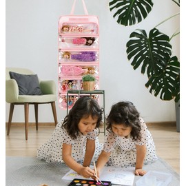 JIANYA Dolls Storage Bag Toys Display Carrying Storage Organizer Clear View Compatible with All Surprise Dolls Small Toy, Cat Dreamy Purple