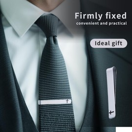 Christian Cross Tie Clip for Men Boyfriend Regular Silver Cross Tie Bar Gifts for Brother Business Wedding Necktie Clip Religious Gift Faith Christian Husband Tie Tack Christmas Birthday