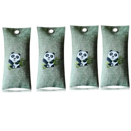 BOBOZHONG Natural Air Purification Bags, Pack of 4 75 g Air Purifier Bags, Bamboo Activated Carbon, Room Freshener, Odour Remover, Nature Fresh Air Purifier for Car, Home, Bedroom, Cabinets