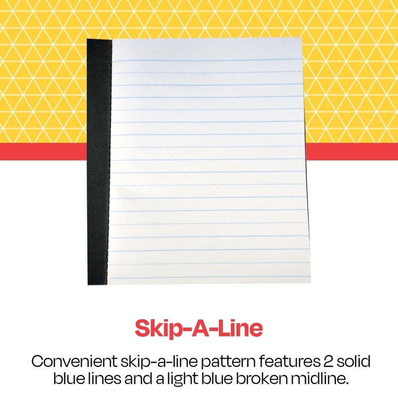 School Smart Skip-A-Line Ruled Composition Book, Grade 1, Green, 48