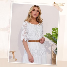 JASGOOD 2 Pack Women Leather Belts for Jeans Pants Plus Size Ladies Waist Belt for Dress with Gold Buckle,Black+Brown