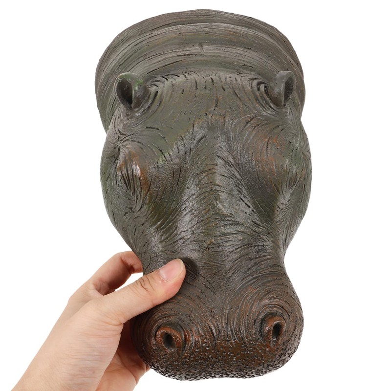 Cabilock Hippo Decoration Resin Floating Pond Statue Hippo Sculpture Outdoor