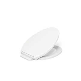 KOHLER K-27331-0 Glissade ReadyLatch Quiet Close Elongated Toilet Seat, White, Grip-Tight Hardware, Quiet Close Lid Prevents Slamming