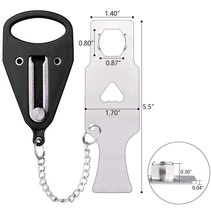 ポータブルドアロック、トラベルロック、AirBNBロック、学校のロックダウンロックもセキュリティホームアパートメントリビングホテルモーテル。セキュリティロックは旅行、家族、ホテルのセキュリティに使用されます (黒 1)…