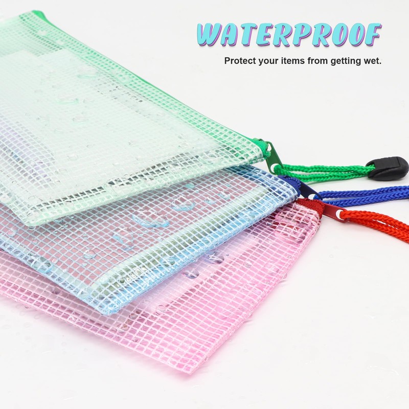 GothicBride 10 Pcs Mesh Document Bag B6 Pencil Case Plastic