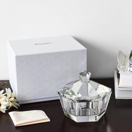 Marvala Makeup Storage Jars, Clear Crystal Candy Containers, Transparent Empty Storage Jar for Makeup, Loose Powder, Bath Salts, Vanity Organizer, Desk Decor for Rings