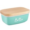 ALELION Turquoise Ceramic Butter Dish with Lid - Turquoise Kitchen