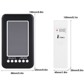 Fdit LCD Digital Thermometer Clock Wireless Temperature Meter Wireless Transmitter Indoor Outdoor