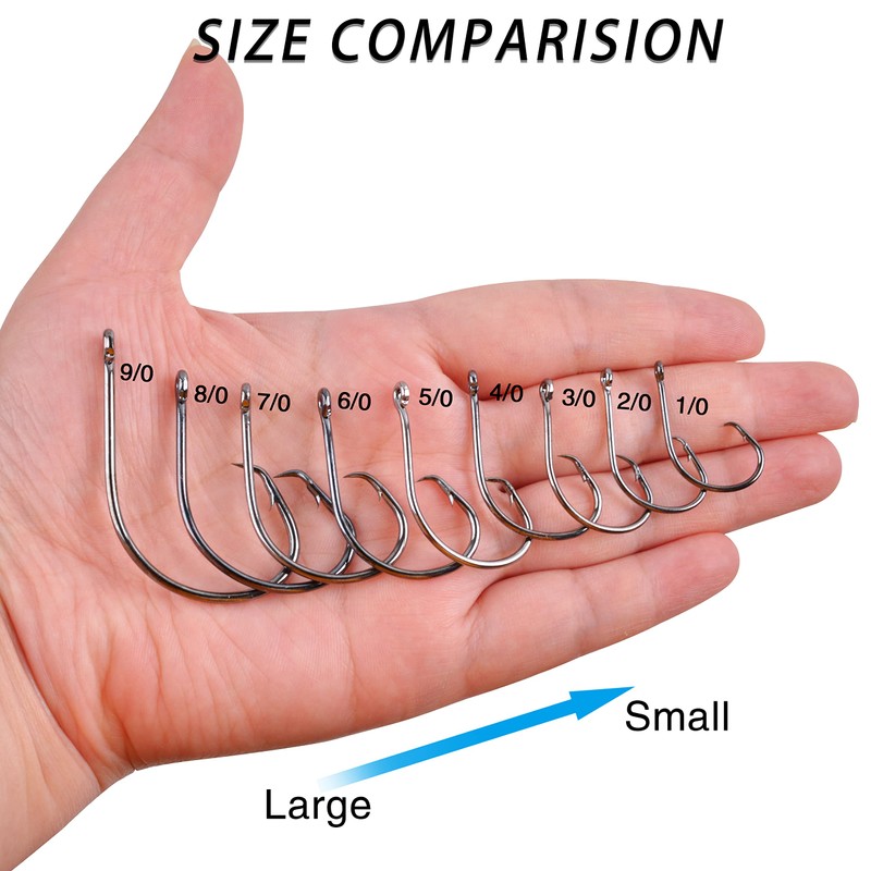 AGOOL Circle Hook Black High Carbon Steel Hook Chemically Sharpened