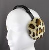 Brown Black Camel cheetah leopard print faux fur furry ear