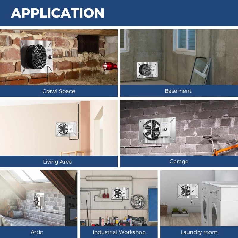 ALORAIR VentirPro 260S Ventilation Fan with Humidistat Air Out Crawlspace