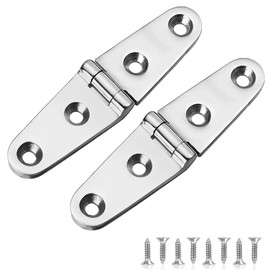 Heavy Duty Boat Hinges Stainless Steel Marine Grade, 4 inch x 1 inch (102mm X 26 mm), No Noise, 316 Stainless Steel with Screws (2 PCS)