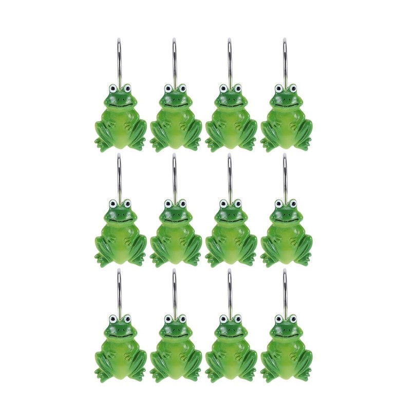 Alipis 12pcs Green Resin Shower Curtain Hooks Glide Rings for