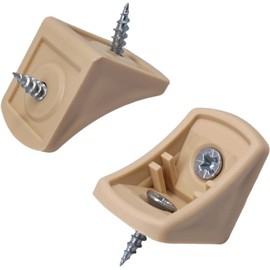 (Pack of 20 pcs) Beige Shelf Brackets 0.94" x 0.94" x 0.78" (24 x 24 x 20 mm), Furniture Corner Joints, 90 Degree Plastic Corner Brace Joint, Right Angle, Screws Included (20, Beige)