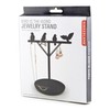 Kikkerland Bird Jewellery Stand, Metal, Black, 13.3 x 10.2 x