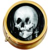 All is Vanity Skeleton Skull Brass Pill Box