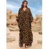 Yanziliu Women Kaftan Dresses Plus Size V-Neck Batwing Sleeves Beach