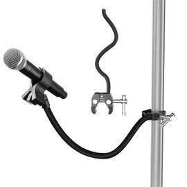 Mippko Gooseneck Microphone Stand,19.69" Flexible Adjustable Arm Super Crab Clamp Mic Clip 3/8"-16 to 5/8"-27 Adapter Mount,Compatible with Shure/Fifine / AT2020 / Pyle/Blue Snowball/Razer