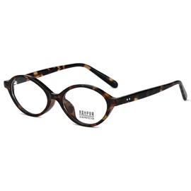 moomoobird Blue Light Glasses Women Men Oval Small Glasses Frame TR90 Retro Glasses Acetate Temple, Leopard With Clear