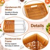 6 Pcs Wicker Serving Baskets for 9x13 Inch Foil Pans,