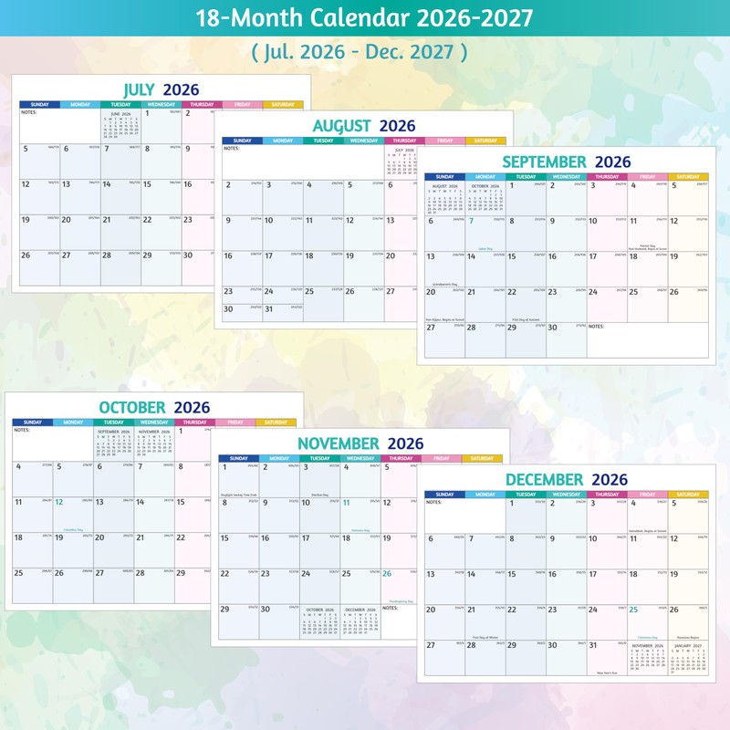 Desk Calendar 2026-2027 - Standing Flip Desktop Calendar 2026-2027, 18
