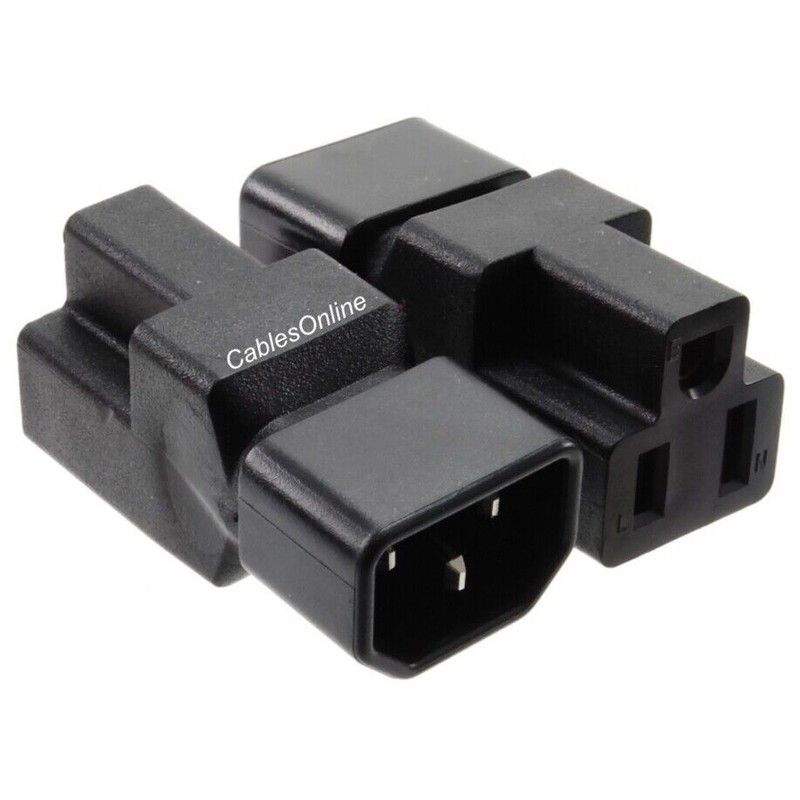 CablesOnline 5-Pack IEC 320 C14 Male to Nema 5-15R Female