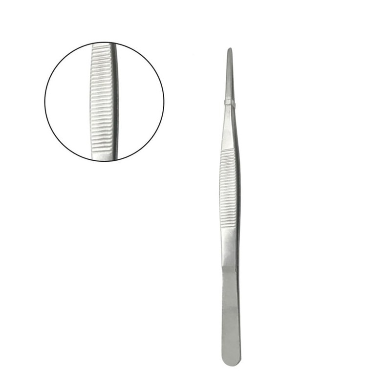 (1Pc) 100mm Stainless Steel Tweezers with Curved Serrated Tip Set,