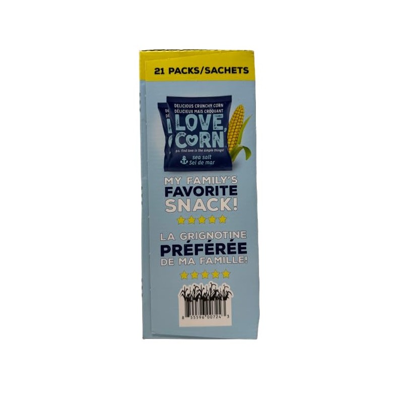 LOVE CORN Sea Salt, 20g x 21 Bags – Delicious